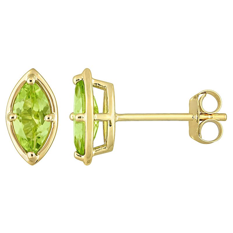 Stella Grace 14k Gold Marquise Peridot Stud Earrings, Womens, Green