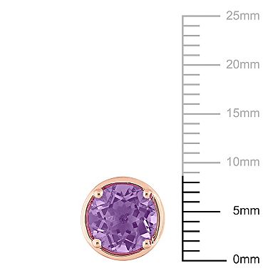 Stella Grace 14k Rose Gold Round Amethyst Stud Earrings