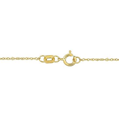 Stella Grace 10k Gold Citrine & 1/8 Carat T.W. Diamond Halo Necklace