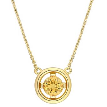 Stella Grace 14k Gold Citrine Floating Solitaire Necklace