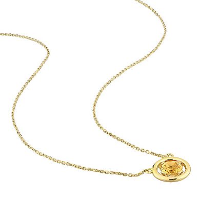 Stella Grace 14k Gold Citrine Floating Solitaire Necklace