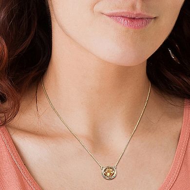 Stella Grace 14k Gold Citrine Floating Solitaire Necklace