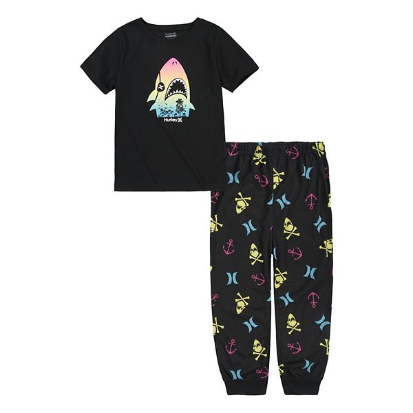 Boys 4 16 Hurley Shark Pirate Top Bottoms Pajama Set