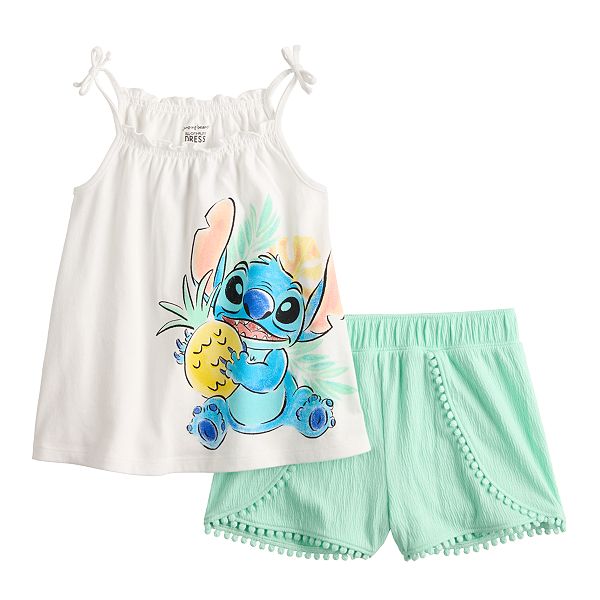 Girls 4-12 Disney Lilo & Stitch Graphic Tank Top & Pompom Shorts Set by ...