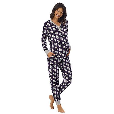 Maternity Cuddl Duds® Henley Pajama Top & Jogger Pajama Pants Set