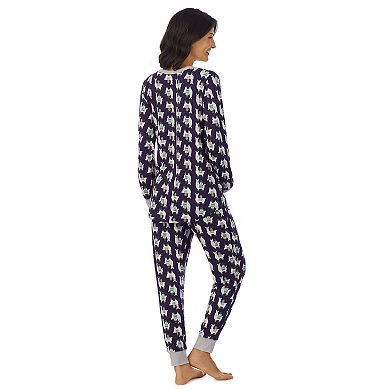 Maternity Cuddl Duds® Henley Pajama Top & Jogger Pajama Pants Set