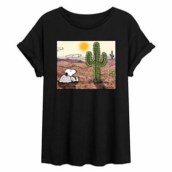 Juniors' Peanuts Snoopy Desert Oversized Tee