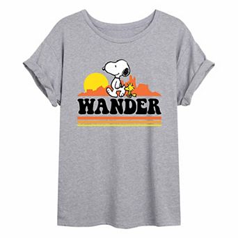 Juniors' Peanuts Snoopy Wander Oversized Tee