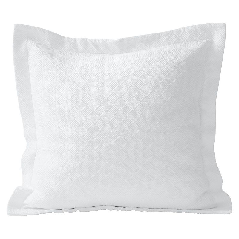 Lands End European Square Matelasse Sham or Coverlet, White, King