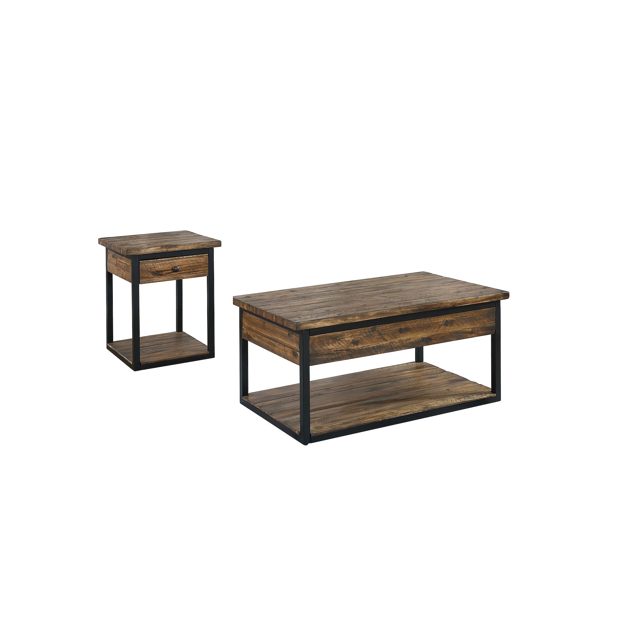 Alaterre Furniture Claremont Rustic Coffee Table & End Table 2-piece Set, D