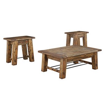 Alaterre Furniture Durango Rustic Coffee Table & End Table 3 pc Set