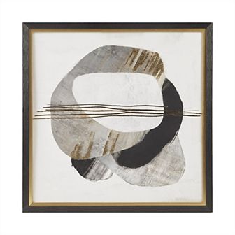 Madison Park Auric Beam Gold Foil Abstract Framed Embellished Canvas Wall Art