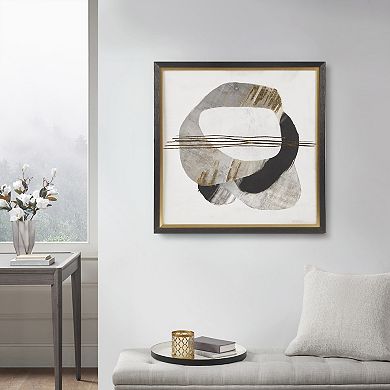 Madison Park Auric Beam Abstract Gold Foil Framed Embellished Canvas