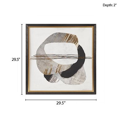 Madison Park Auric Beam Abstract Gold Foil Framed Embellished Canvas