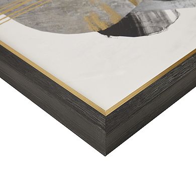 Madison Park Auric Beam Abstract Gold Foil Framed Embellished Canvas