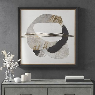Madison Park Auric Beam Abstract Gold Foil Framed Embellished Canvas