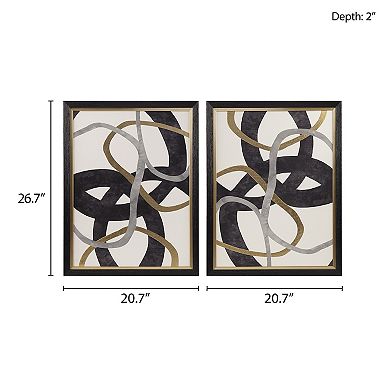 Madison Park 2-Piece Moving Midas Abstract Gold Foil Framed Canvas Set