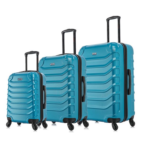 InUSA Endurance Lightweight Hardside Checked Spinner Luggage Set 3pc - Blue