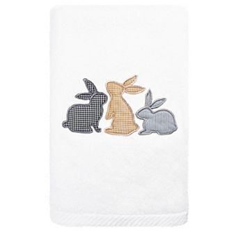 Linum Home Textiles Bunny Row Embroidered Luxury Turkish Cotton Hand Towel