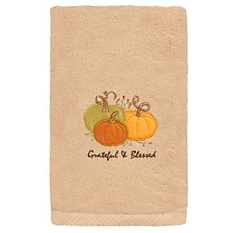 Linum Home Textiles Grateful & Blessed Embroidered Luxury Turkish Cotton Hand Towel