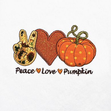 Linum Home Textiles Peace*Love*Pumpkin Embroidered Luxury Turkish Cotton Hand Towel