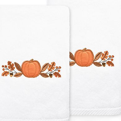 Linum Home Textiles Harvest Bounty Embroidered Luxury Turkish Cotton 2-pack Hand Towel Set