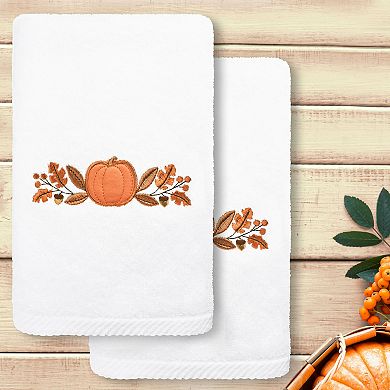 Linum Home Textiles Harvest Bounty Embroidered Luxury Turkish Cotton 2-pack Hand Towel Set