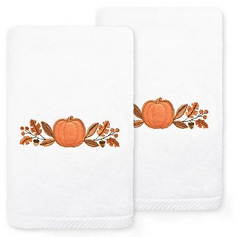 Linum Home Textiles Harvest Bounty Embroidered Luxury Turkish Cotton 2-pack Hand Towel Set