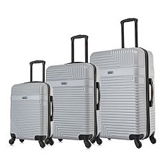 NEW LONDON FOG QUEENSBURY 4PC LIGHTWEIGHT LUGGAGE SET EXP BLACK 8 WHEEL  SPINNER