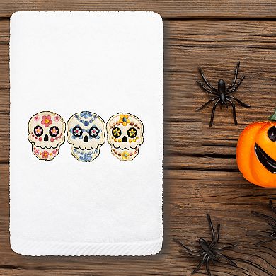 Linum Home Textiles Skulls Embroidered Luxury Turkish Cotton Hand Towel