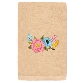 Linum Home Textiles Primavera Embroidered Luxury Turkish Cotton Hand Towel