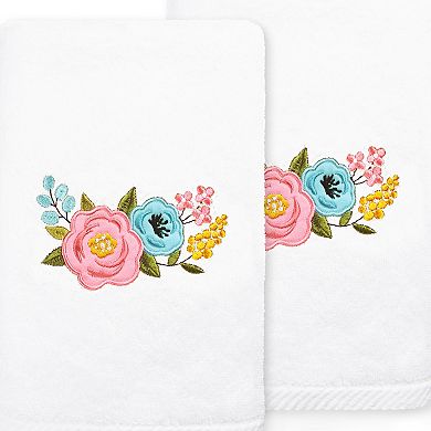 Linum Home Textiles Primavera Embroidered Luxury Turkish Cotton 2-pack Hand Towel Set