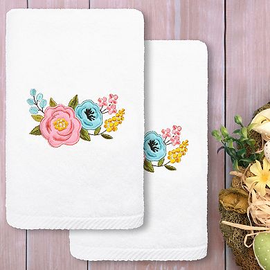 Linum Home Textiles Primavera Embroidered Luxury Turkish Cotton 2-pack Hand Towel Set