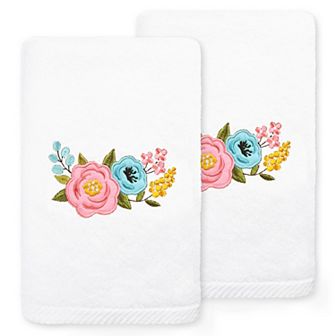 Linum Home Textiles Primavera Embroidered Luxury Turkish Cotton 2-pack Hand Towel Set