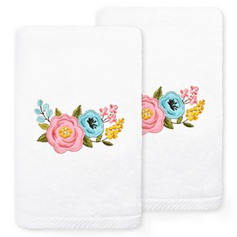 Linum Home Textiles Primavera Embroidered Luxury Turkish Cotton 2-pack Hand Towel Set