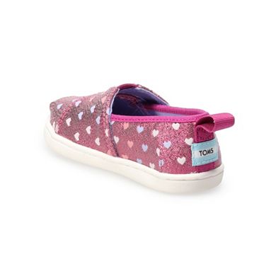 TOMS Glimmer Hearts Toddler Girls' Alpargata Shoes 