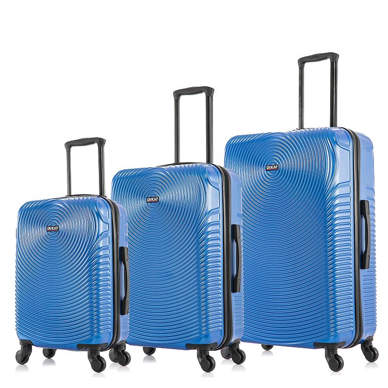 Dukap Inception 3-Piece Hardside Spinner Luggage Set, Blue, 3 Pc Set