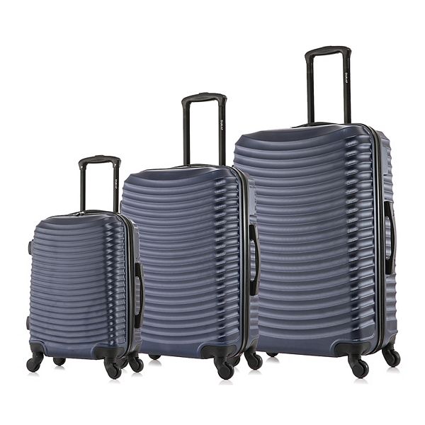 DUKAP Adly Lightweight Hardside Checked Spinner Luggage Set 3pc - Blue