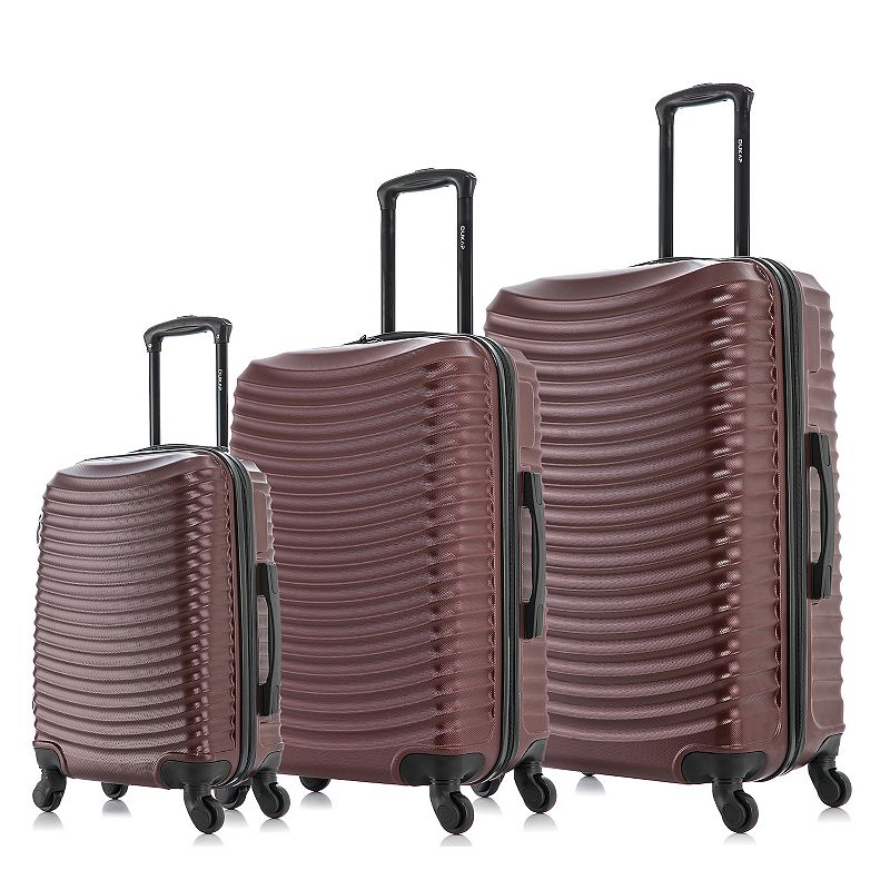 Dukap Adly 3-Piece Hardside Spinner Luggage, Purple, 3 Pc Set
