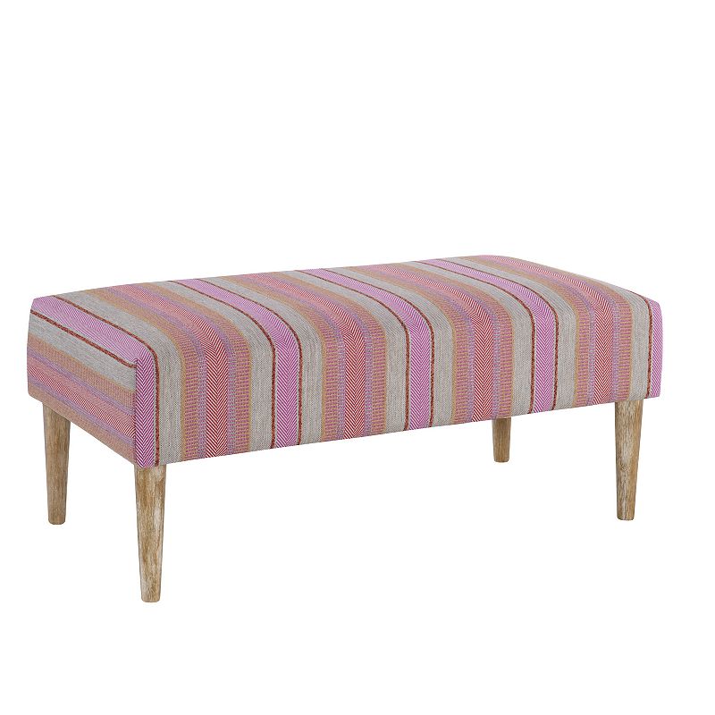 Linon Fagan Striped Bench, Pink