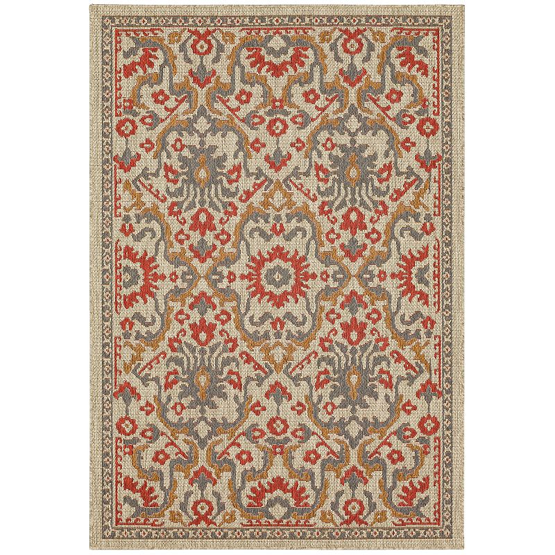 Mohawk Home Casual Oushak Indoor Outdoor Accent Area Rug, Grey, 4X5.5 Ft