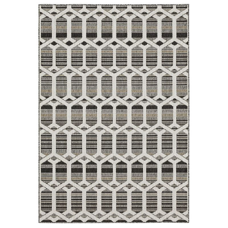 Mohawk Home Hex Trellis Indoor Outdoor Accent Area Rug, Grey, 5X7.5 Ft