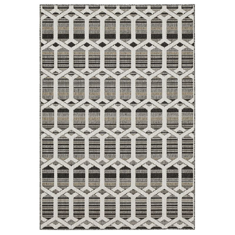 Mohawk Home Hex Trellis Indoor Outdoor Accent Area Rug, Grey, 4X5.5 Ft