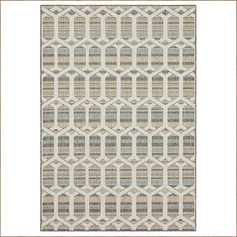 Mohawk Home Hex Trellis Indoor Outdoor Accent Area Rug, Grey, 4X5.5 Ft