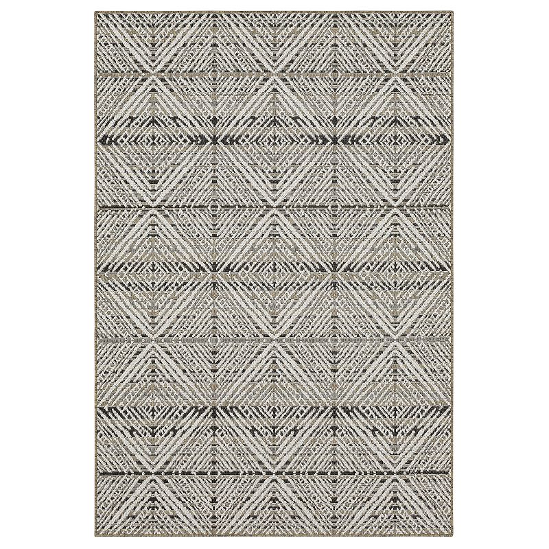 Mohawk Home Shibori Diamonds Indoor Outdoor Accent Area Rug, Grey, 4X5.5 Ft