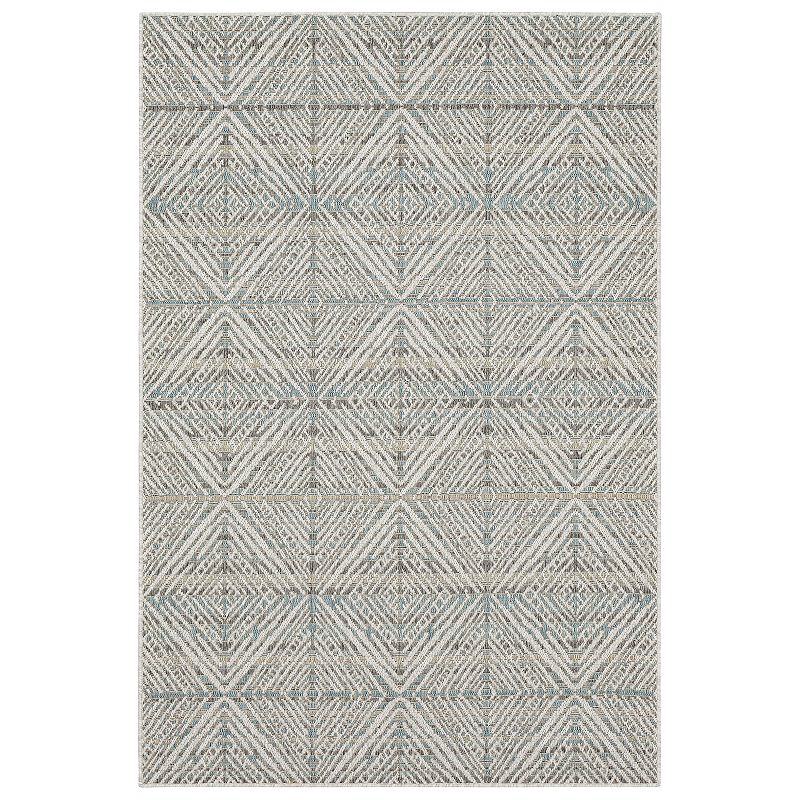 Mohawk Home Shibori Diamonds Indoor Outdoor Accent Area Rug, Grey, 4X5.5 Ft
