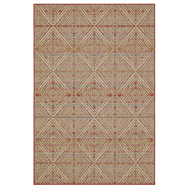 Mohawk Home Shibori Diamonds Indoor Outdoor Accent Area Rug, Red, 2.5X6 Ft