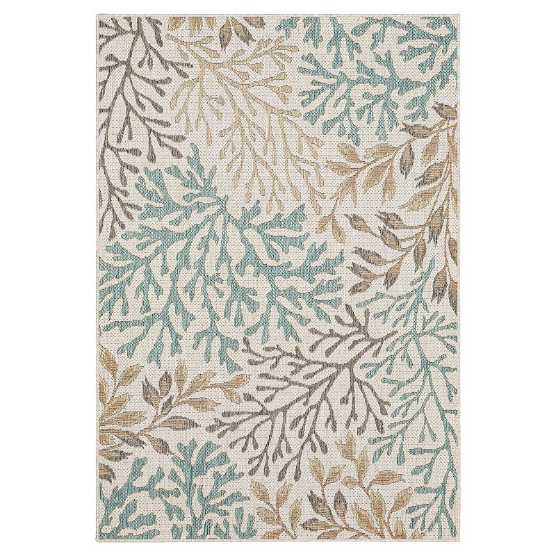 Mohawk Home Coral Indoor Outdoor Accent Area Rug, White, 2.5X6 Ft