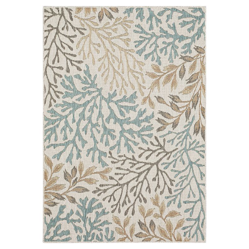 Mohawk Home Coral Indoor Outdoor Accent Area Rug, White, 5X7.5 Ft