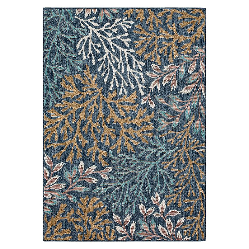 Mohawk Home Coral Indoor Outdoor Accent Area Rug, Blue, 2.5X6 Ft